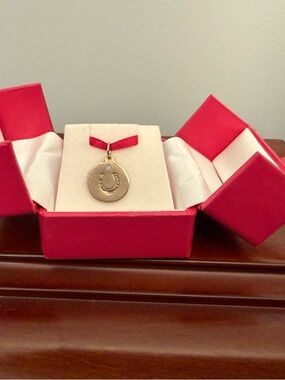 Helen Ficalora Gold Horseshoe Disc Necklace with Diamond